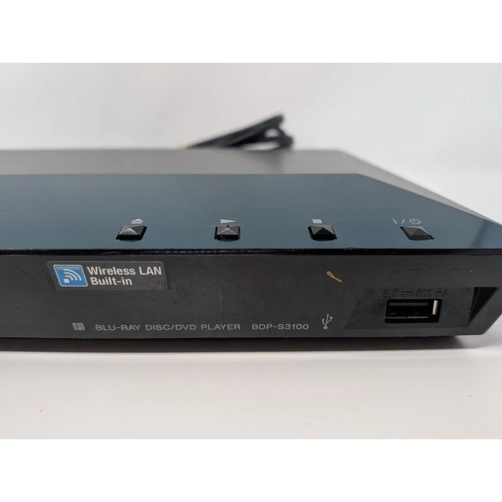 Sony BDP-S3100 Blu-ray DVD Player WiFi Streaming Remote HDMI Cable Tested Works